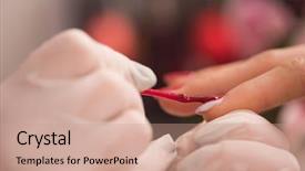  Presentation with nail salon - Cool new presentation with clean up files - woman hands receiving a manicure backdrop and a  colored foreground