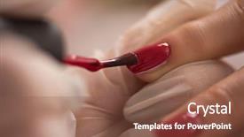  Presentation with nail salon - Presentation theme having clean up files - woman hands receiving a manicure background and a  colored foreground