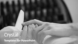  Presentation with nail salon - Amazing slides having clean up files - woman hands receiving a manicure backdrop and a  colored foreground