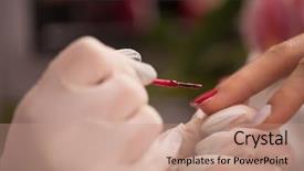 Presentation with nail salon - Amazing presentation theme having clean up files - woman hands receiving a manicure backdrop and a  colored foreground