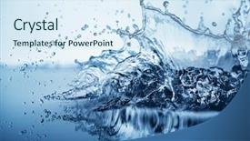  Presentation with clean water - Colorful presentation theme enhanced with clean water and water bubbles backdrop and a sky blue colored foreground