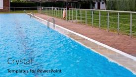  Presentation with clean water - Colorful presentation enhanced with clean water in a blue swimming-pool ready for the summer backdrop and a teal colored foreground