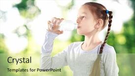  Presentation with clean water - Beautiful PPT theme featuring clean water on blurred background backdrop and a soft green colored foreground