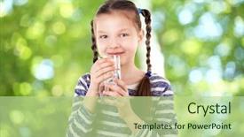  Presentation with clean water - Colorful presentation theme enhanced with clean water on blurred background backdrop and a mint green colored foreground