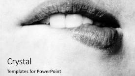  Presentation with female - Amazing presentation theme having clean white abstract - close up view backdrop and a  colored foreground