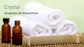  Presentation with fragrance - Cool new slides with clean white spa towels and fragrance sticks backdrop and a cream colored foreground