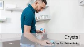  Presentation with spray - PPT layouts enhanced with cleaner and cloth wiping cooker background and a  colored foreground