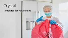  Presentation with waste - Cool new slides with cleaner-disposes-of-infectious-waste backdrop and a light gray colored foreground
