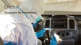  Presentation with clothing - Cool new presentation with cleaner-in-protective-clothing-cleans backdrop and a mint green colored foreground