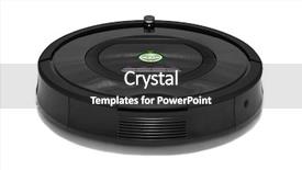  Presentation with robotic - Slides having cleaner isolated on white background background and a dark gray colored foreground