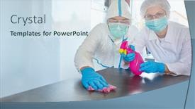  Presentation with covid coronavirus - PPT layouts with cleaners-in-disinfection-and-cleaning background and a sky blue colored foreground