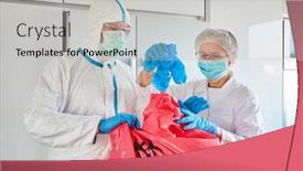  Presentation with clothing - Presentation theme enhanced with cleaners-with-protective-clothing background and a light gray colored foreground