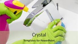  Presentation with cleaning service excel - Audience pleasing presentation design consisting of cleaning - cleaning bathroom sink backdrop and a yellow colored foreground