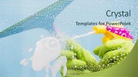  Presentation with cleaning - PPT theme with new blue joint members background and a dark gray colored foreground