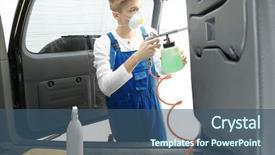  Presentation with car cleaning - Presentation consisting of cleaning car salon in body background and a ocean colored foreground