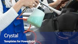  Presentation with car cleaning - Presentation design enhanced with cleaning car salon in body background and a ocean colored foreground