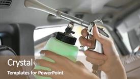  Presentation with car cleaning - Cool new presentation design with cleaning car salon in body backdrop and a coral colored foreground