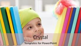  Presentation with cleaning day - Amazing slides having cleaning day - boy with head backdrop and a  colored foreground