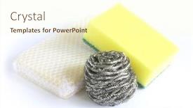  Presentation with gender and domestic violence - PPT theme consisting of cleaning equipment in its many domestic forms on a white surface top background and a cream colored foreground