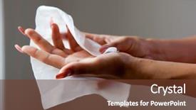  Presentation with wipe - Slide set featuring cleaning hands with wet wipe background and a tawny brown colored foreground