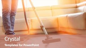  Presentation with cleaning - Slides enhanced with cleaning hardwood floor with vacuum background and a coral colored foreground