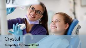  Presentation with jaw - Presentation theme having cleaning jaw with little patient background and a light blue colored foreground