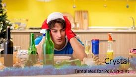  Presentation with christmas party - Beautiful presentation theme featuring  backdrop and a  colored foreground