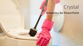  Presentation with toilet - Amazing theme having cleaning-lady-with-toilet-brush backdrop and a lemonade colored foreground