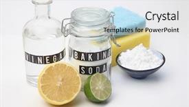  Presentation with baking soda - Slide deck with cleaning lemon and baking soda background and a white colored foreground