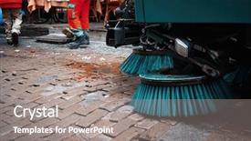  Presentation with city street - Cool new presentation with cleaning machine on city street backdrop and a  colored foreground