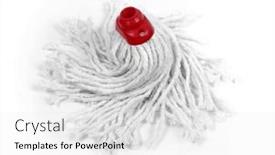  Presentation with cleaning - Slide set having cleaning-mop-head-used background and a white colored foreground