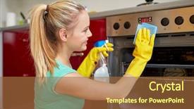 Presentation with housekeeping - Cool new presentation theme with cleaning oven at home kitchen backdrop and a red colored foreground