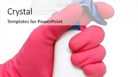  Presentation with product - Presentation with cleaning product in use background and a white colored foreground