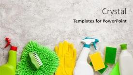  Presentation with household chemicals - PPT layouts featuring cleaning-products-household-chemicals-spray background and a white colored foreground
