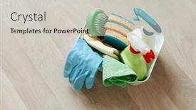  Presentation with household chemicals - PPT layouts enhanced with cleaning-products-household-chemicals-spray background and a  colored foreground