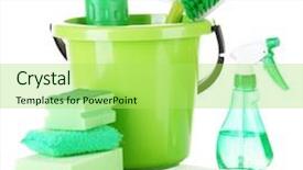  Presentation with loan products - PPT theme featuring solvent chemicals - cleaning products isolated on white background and a yellow colored foreground