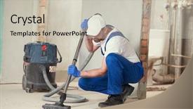  Presentation with cleaning service - Presentation theme consisting of cleaning service dust removal background and a soft green colored foreground