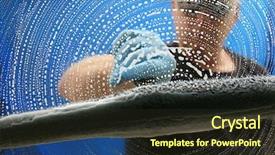  Presentation with cleaning services - Theme consisting of cleaning services - professional window cleaner soaps background and a wine colored foreground