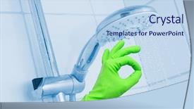  Presentation with cleaning service - Audience pleasing presentation consisting of cleaning shower with glove backdrop and a  colored foreground