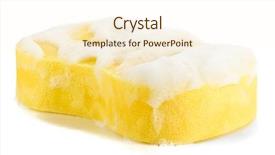  Presentation with soap - Colorful theme enhanced with cleaning sponge with soap sud backdrop and a cream colored foreground