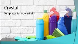  Presentation with set of construction tools tool - Amazing theme having cleaning supplies and tools backdrop and a white colored foreground