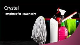  Presentation with black cats - PPT layouts having cleaning supplies on black background background and a  colored foreground
