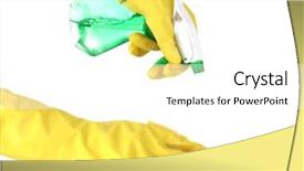  Presentation with bright yellow - PPT theme having cleaning surface in bright yellow background and a white colored foreground