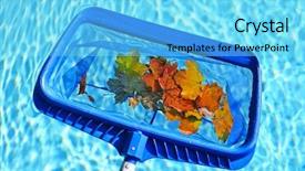  Presentation with swimming pool - Audience pleasing PPT theme consisting of cleaning swimming pool of fall backdrop and a arctic colored foreground