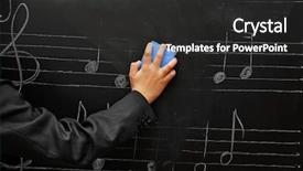  Presentation with border of music notes - Slide deck having cleaning the blackboard with music background and a dark gray colored foreground