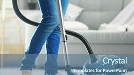  Presentation with room cleaning - Colorful PPT layouts enhanced with cleaning the carpet with vacuum backdrop and a ocean colored foreground