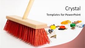  Presentation with cleaning - Presentation enhanced with cleaning the modern red broom background and a white colored foreground
