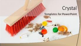  Presentation with cleaning - PPT theme enhanced with cleaning the modern red mop background and a  colored foreground