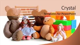  Presentation with pile - Amazing slide set having cleaning training - pile of toys isolated backdrop and a yellow colored foreground