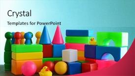  Presentation with medical pill medicine white blue - Slide deck featuring cleaning training - pile of toys on blue background and a arctic colored foreground